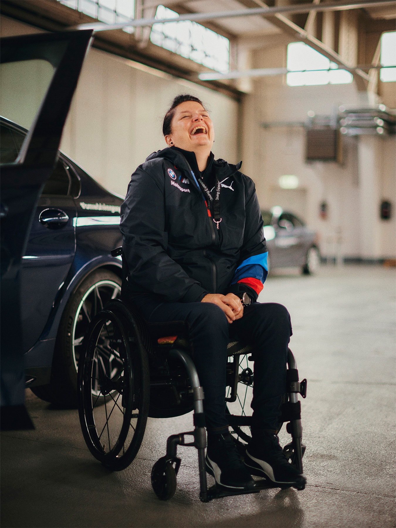Wheelchair user Tina Schmidt-Kiendl, BMW M Driving Academy, BMW Driving Instructor, driver training